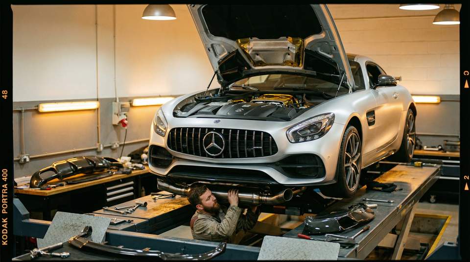 抖音风视频：奔驰AMG排气改装视频